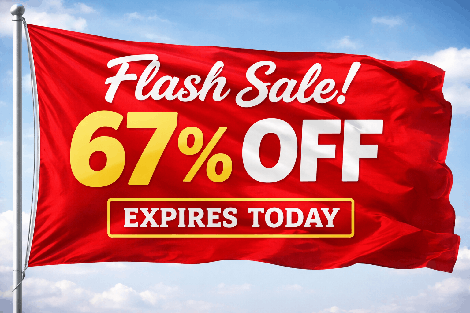 Flash sale 67% off flag